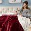 Manufacturer Red Soft Swaddle 100% Microfiber Sherpa Blanket For Winter Fleece