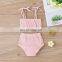 Baby Girls Knitted Clothes Straps Sleeveless Ruffled Vest Top Bloomer Shorts Summer Outfits