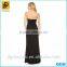 New arrival latest casual lady maxi black sexy evening dress 2016