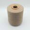 weaving yarn supplies ne12s/1 of recycled 60/40 polyester-cotton light brown colored yarn