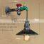 Retro iron Water pipe loft wall lamp E27 led lights for cafe bedroom living room