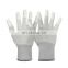 13G  White Nylon Knitted Gloves White PU Finger Coated Gloves General Purpose