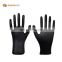 Black powder free work gloves safety  nitrile synthetic gloves touch screen design black nitrile gloves