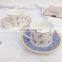 French retro small wrinkle chrysanthemum creative ceramic coffee cup and saucer set