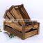 Vintage rustic wooden storage fruit crate decorative tray carrier box