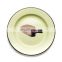 Customized factory enamel cover hot snack iron dish plates with black rim for wedding