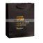 New Gold Logo Hot Foiled Stamping Black Matt Kraft Paper Bag With Cotton Rope Handles