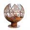 Autaumn Leaves 29 Inch Metal Earth Corten Ball Fire Pit For Garden