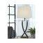 Customized Modern simple hotel villa high-end bedroom table lamp living room study metal & fabric table lamp with wooden base