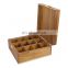 MSL 12 Compartments Large Acacia Wood Tea Bga Box Storage Organizer With Lock