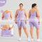 Ribbed Plus Size Yoga Sports Bra Fashionable Gym Clothing Womens Square Back Top