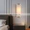 Modern Luxury Alabaster Wall Sconce Lamp Bedroom Living Room Home Decor Brass Rectangular LED Wall Light