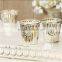 Fuchsia Pink Mercury Glass Votive Candle Holder With Diamante & Rhinestones For Wedding Tableware