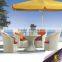 Aluminum patio garden table set leisure plastic rattan outdoor furniture