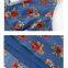 Vestido casual longo com gola em V, estampa floral azul com temperamento francês, sem mangas, vestido feminino 2025