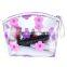 Flowers transparent waterproof makeup bags gargle wholesale clear pvc wash bag