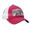 Wholesale 100% cotton pink hat 6 panel curved bill stone washed trucker cap