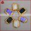 Fashion jewelry small rectangle druzy connector all color natural crystal drusy stone pendant