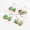 Fashion Chrysoprase Jewellery Square beads Gemstone Stud, 18K Gold Plated Australian jade earring Jewelry Suppliers