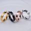 Fashion Woman Stainless Steel Gold Silver Black Rose Gold Rings Punk Spike Rivet Cone Jewelry