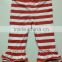 New design wholesale baby clothes baby 100% cotton double ruffle pants stripe cotton pants with double ruffles for baby