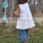 2015 Lovely design cotton lace top with Double Ruffle jeans pants Clothing sets