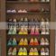 Hot sale livingroom corner beautiful glass shoe cabinet