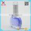 clear empty flat nail polish glass bottle with siliver cap and flower , personal care use