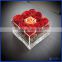 2016 wholesale clear acrylic flower box with lid / customized acrylic box manufacturer