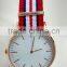 Customized Your Logo Men Women Real Leather Nylon Whatchband Luxury Rose Gold Clock