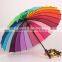 Promotional High Quality Auto Open Straight Rainbow Umbrella, Fashion 16 K Colorful Rainbow Golf Umbrella                        
                                                Quality Choice