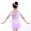 C2157 short sleeve ballet dance costumes chiffon girls ballet dress