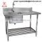 Commercial 2 Two Compartment Sink with Drainboard, Stainless Steel Double Catering Kitchen Sink Work Bench Table with Undershelf