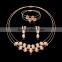 Wholesale New Design Fashion Steel Necklaces Women Luxury Statement Diamond Jewelry Suit SKJT0522