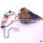 Mix Triangle Stone Pendulum With Chakra Chain | Orgone Reiki Pendulum