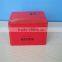 Red rectangular chinese tea storage tin