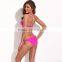 Wholesale! RELLECIGA Jungle Jewel Fashion Bandeau Bikini Swimwear - Classic Solid Rose Red with 1/2 Mild Push-up Cup