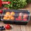 rectangle plastic bento box with two compartment 750ml fast food box