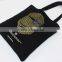 100% Cotton Canvas Shopping Bag Black Environmental Hand Carry Canvas Bag