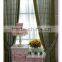 Fireproof soft-touching linen green plaid yarn dyed curtain drapes for the liivng room