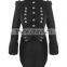 Black Womens Military Coat Jacket Black Tailcoat Gothic VTG Steampunk