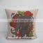 Best quality custom beautiful elephant bird printed sleeping linen pillow,art throw pillow cover