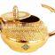 IndianArtVilla Beautiful Design Shining Brass Round Lining Tea Pot 450 ML - Serving Tea Coffee Tableware Decorative Home Hotel