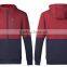 plain contrast 2 colors zipper sports hoodies for men's tracksuits