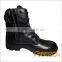 Black leather zipper lace camouflage steel toe military boot, canvas steel toe shoes, special work boots manufacturer (SA-8301)