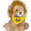 custom logo imprinted embroidery plush stuffed soft baby lion beanbag mascot t-shirt bandana bib tie ribbon animal toys