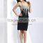Sexy bling sequins short formal dress ruffle black dinner dress for party