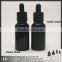 dropper sealing type 60ml frosted/matte black glass e liquid bottle with child&tamper proof cap