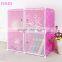 FOHO 4 cube plastic wardrobe sale DIY storage cabinet storage clothes