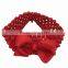 Crochet Baby Headbands with 3" Baby Ribbon Bows Elastic Headbands for Hair Accessories